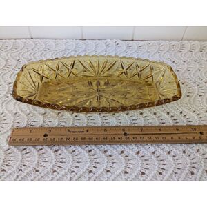 Vintage Hazel Atlas Amber Glass Celery or Relish Dish - Prescut Pattern